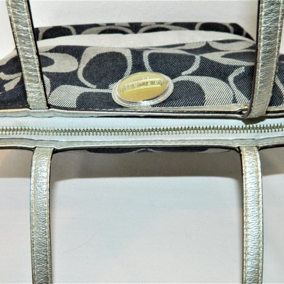 Coach Denim and Silver Zip Tote with Wallet - Picture 7 of 15